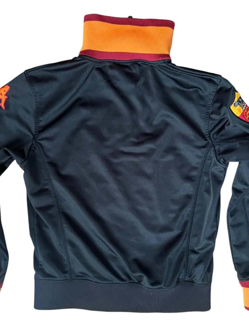 Kappa AS Roma Kids Black and Orange Track Jacket